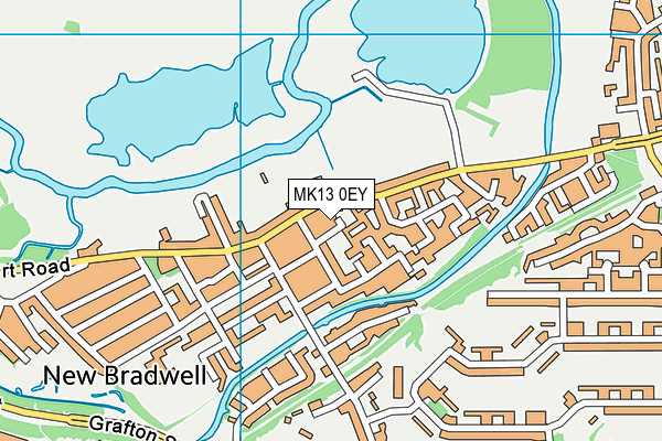 MK13 0EY map - OS VectorMap District (Ordnance Survey)