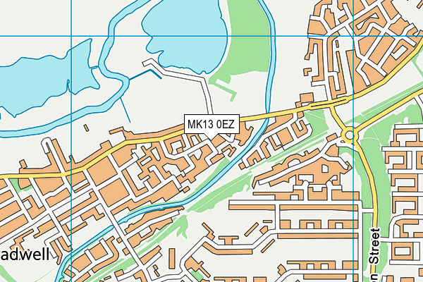 MK13 0EZ map - OS VectorMap District (Ordnance Survey)