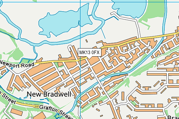 MK13 0FX map - OS VectorMap District (Ordnance Survey)