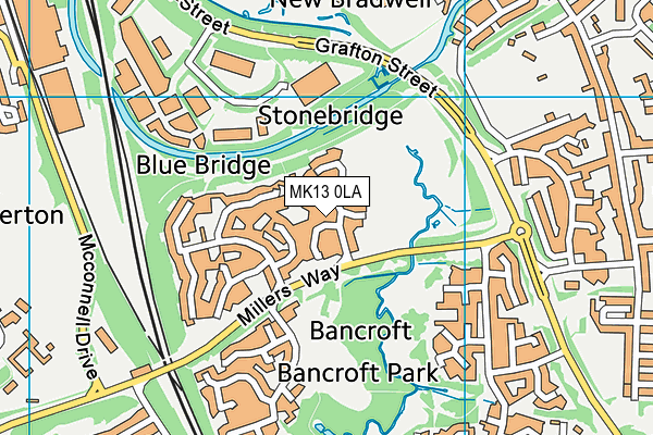 MK13 0LA map - OS VectorMap District (Ordnance Survey)