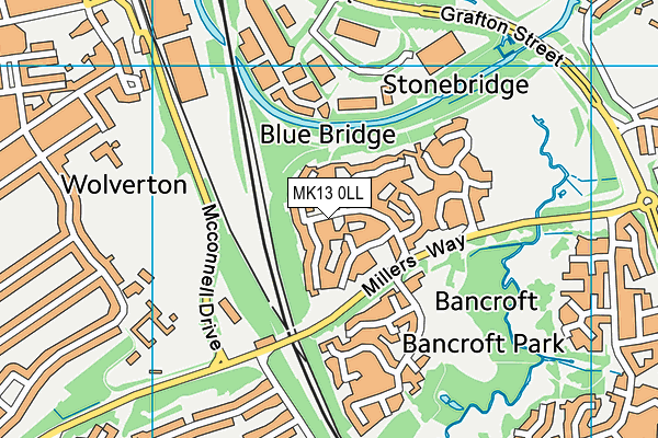 MK13 0LL map - OS VectorMap District (Ordnance Survey)