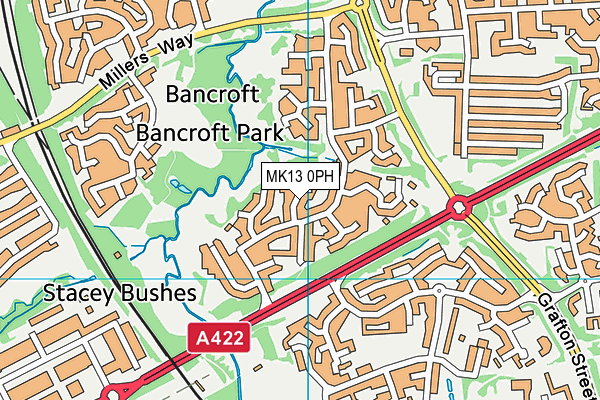 MK13 0PH map - OS VectorMap District (Ordnance Survey)