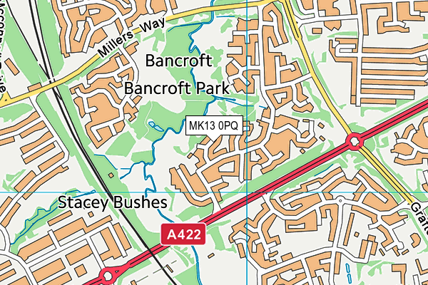 MK13 0PQ map - OS VectorMap District (Ordnance Survey)