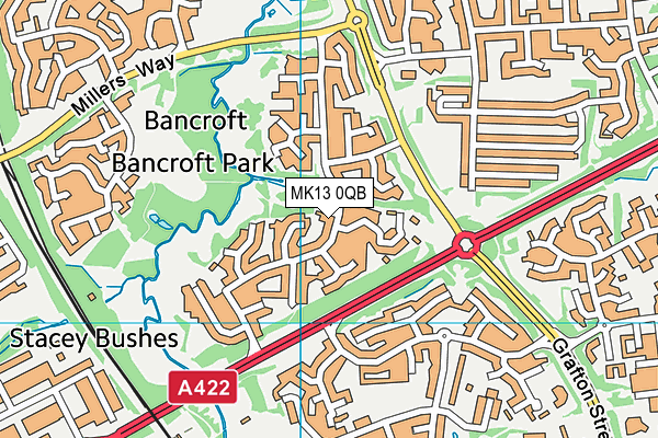 MK13 0QB map - OS VectorMap District (Ordnance Survey)