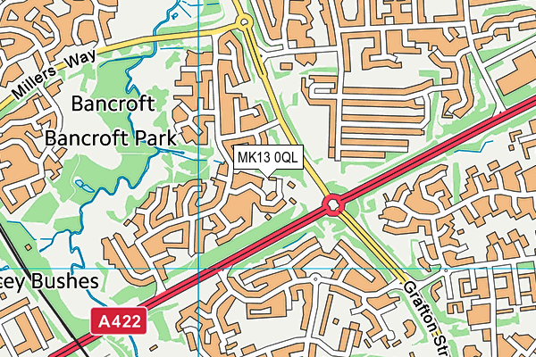 MK13 0QL map - OS VectorMap District (Ordnance Survey)