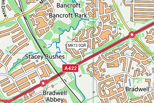 MK13 0QR map - OS VectorMap District (Ordnance Survey)