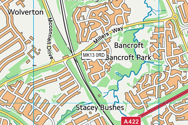 MK13 0RD map - OS VectorMap District (Ordnance Survey)