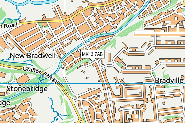 MK13 7AB map - OS VectorMap District (Ordnance Survey)