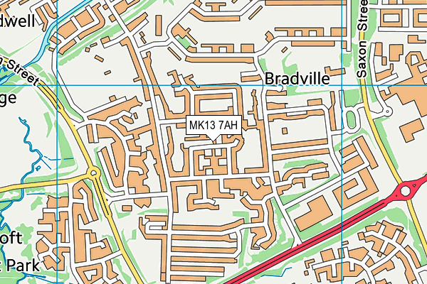 MK13 7AH map - OS VectorMap District (Ordnance Survey)