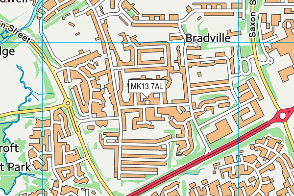 MK13 7AL map - OS VectorMap District (Ordnance Survey)