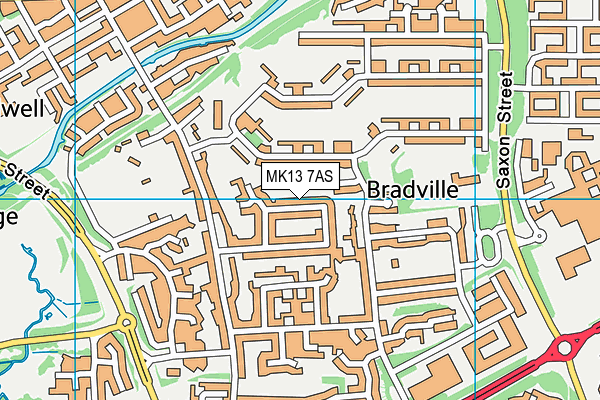 MK13 7AS map - OS VectorMap District (Ordnance Survey)