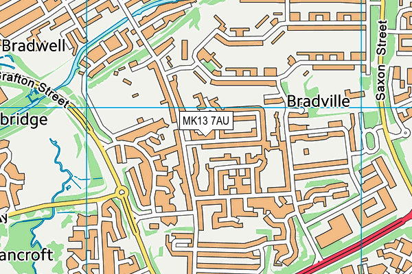 MK13 7AU map - OS VectorMap District (Ordnance Survey)