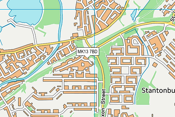 MK13 7BD map - OS VectorMap District (Ordnance Survey)