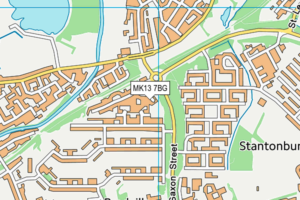 MK13 7BG map - OS VectorMap District (Ordnance Survey)