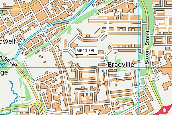 MK13 7BL map - OS VectorMap District (Ordnance Survey)