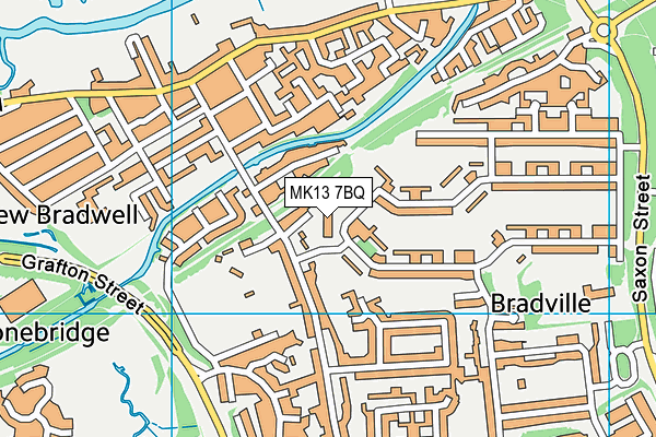 MK13 7BQ map - OS VectorMap District (Ordnance Survey)