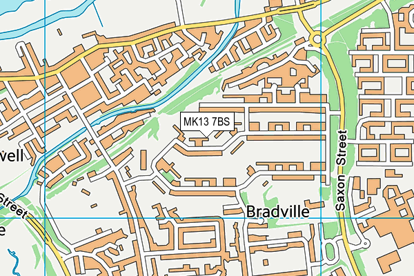 MK13 7BS map - OS VectorMap District (Ordnance Survey)