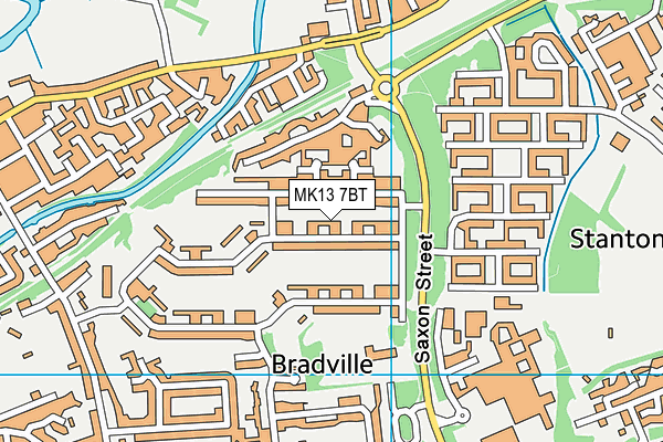 MK13 7BT map - OS VectorMap District (Ordnance Survey)