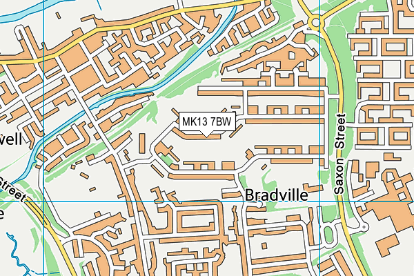 MK13 7BW map - OS VectorMap District (Ordnance Survey)