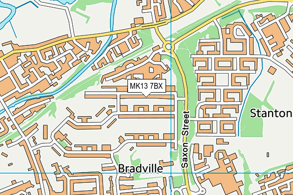 MK13 7BX map - OS VectorMap District (Ordnance Survey)