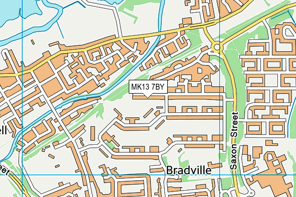 MK13 7BY map - OS VectorMap District (Ordnance Survey)