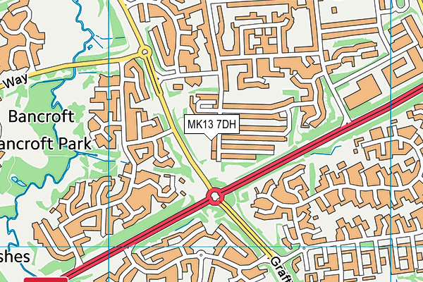 MK13 7DH map - OS VectorMap District (Ordnance Survey)