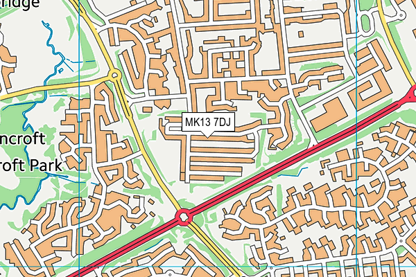 MK13 7DJ map - OS VectorMap District (Ordnance Survey)