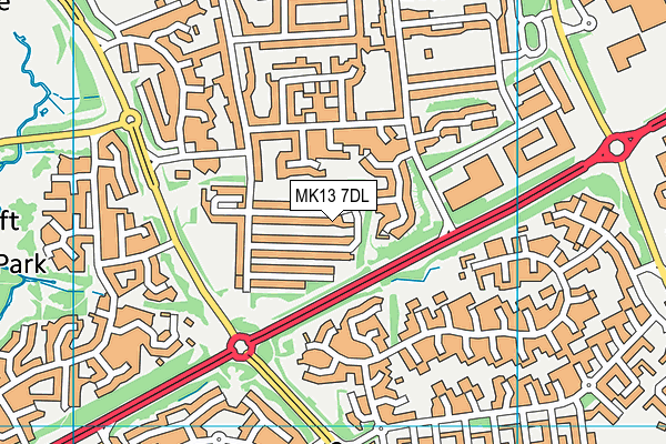 MK13 7DL map - OS VectorMap District (Ordnance Survey)