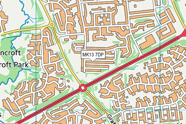MK13 7DP map - OS VectorMap District (Ordnance Survey)