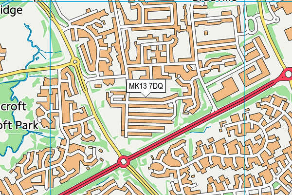 MK13 7DQ map - OS VectorMap District (Ordnance Survey)