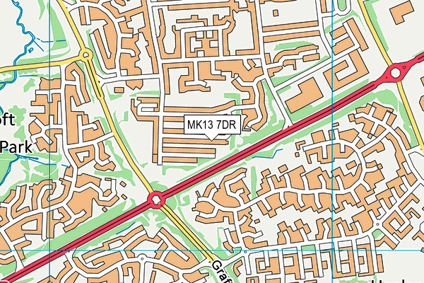 MK13 7DR map - OS VectorMap District (Ordnance Survey)