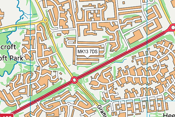 MK13 7DS map - OS VectorMap District (Ordnance Survey)