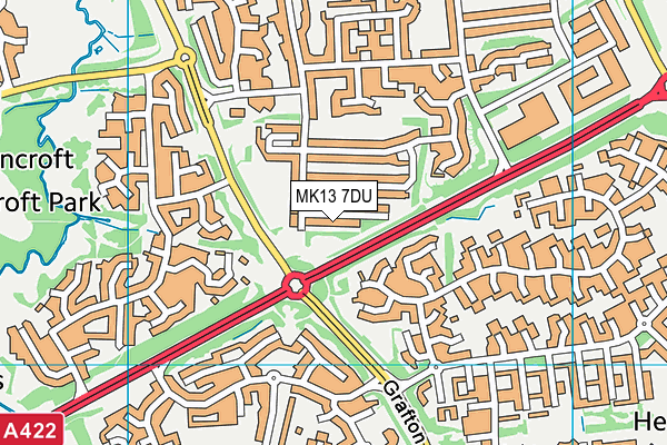 MK13 7DU map - OS VectorMap District (Ordnance Survey)