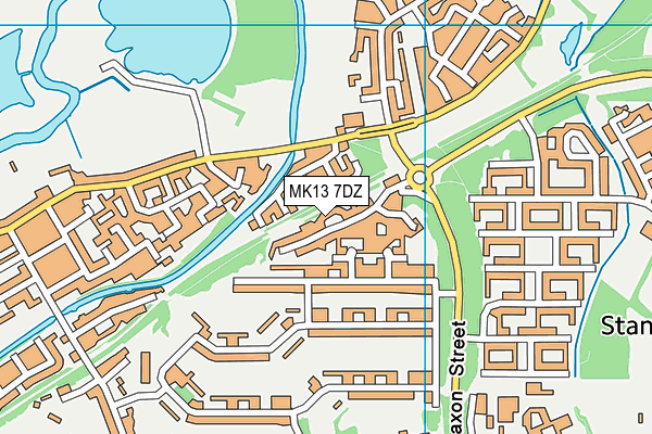 MK13 7DZ map - OS VectorMap District (Ordnance Survey)