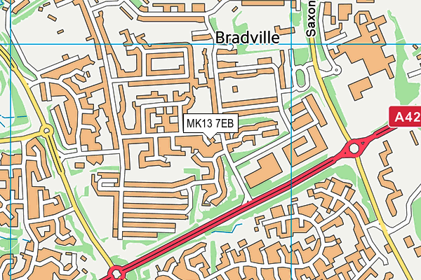 MK13 7EB map - OS VectorMap District (Ordnance Survey)