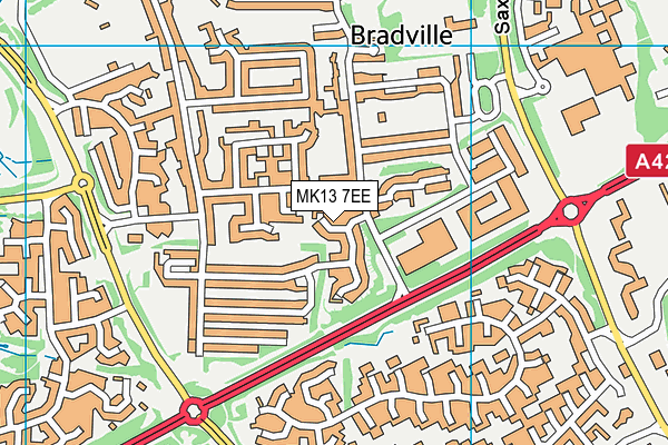 MK13 7EE map - OS VectorMap District (Ordnance Survey)