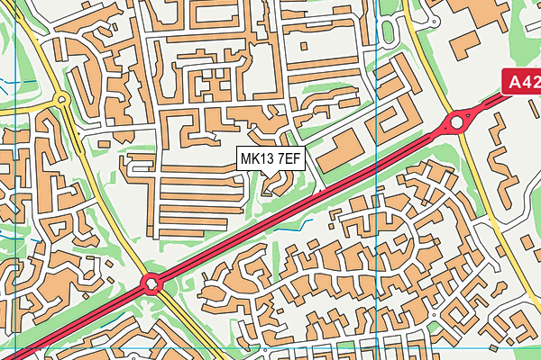 MK13 7EF map - OS VectorMap District (Ordnance Survey)