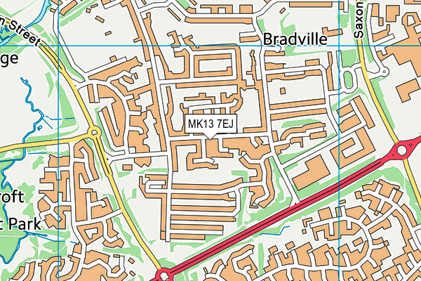 MK13 7EJ map - OS VectorMap District (Ordnance Survey)