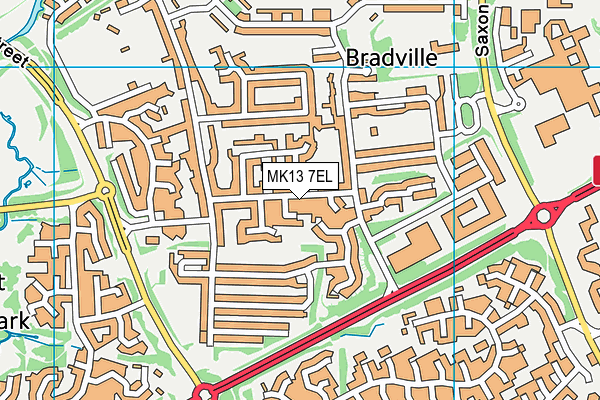 MK13 7EL map - OS VectorMap District (Ordnance Survey)