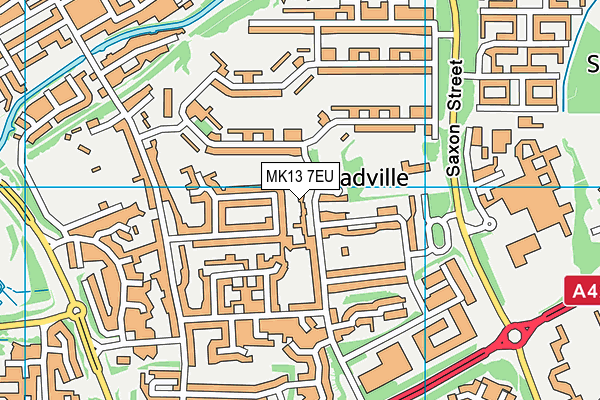 MK13 7EU map - OS VectorMap District (Ordnance Survey)