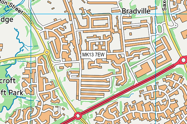 MK13 7EW map - OS VectorMap District (Ordnance Survey)