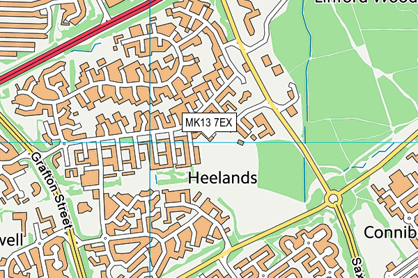 MK13 7EX map - OS VectorMap District (Ordnance Survey)