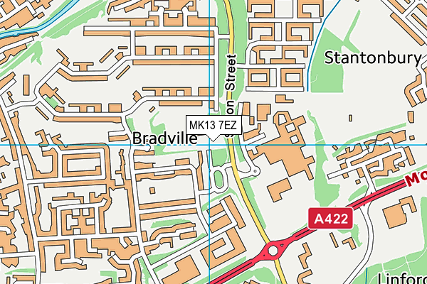 MK13 7EZ map - OS VectorMap District (Ordnance Survey)