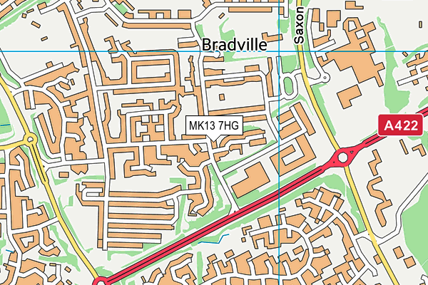 MK13 7HG map - OS VectorMap District (Ordnance Survey)