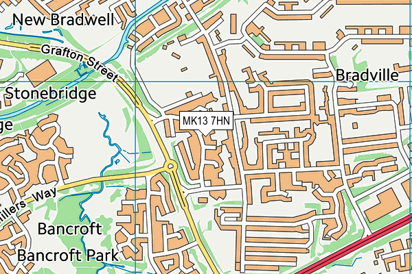 MK13 7HN map - OS VectorMap District (Ordnance Survey)