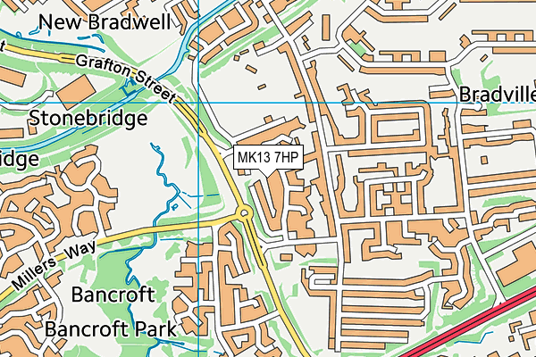 MK13 7HP map - OS VectorMap District (Ordnance Survey)