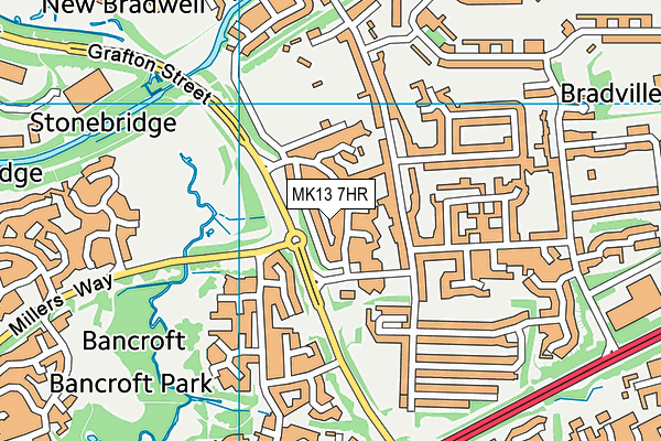 MK13 7HR map - OS VectorMap District (Ordnance Survey)