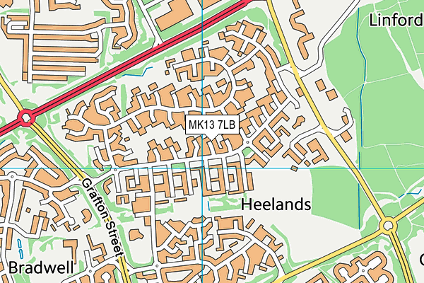 MK13 7LB map - OS VectorMap District (Ordnance Survey)