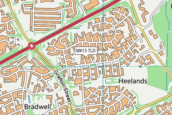 MK13 7LD map - OS VectorMap District (Ordnance Survey)