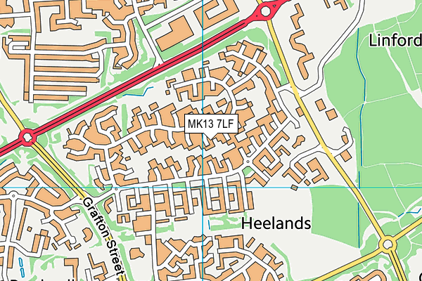 MK13 7LF map - OS VectorMap District (Ordnance Survey)